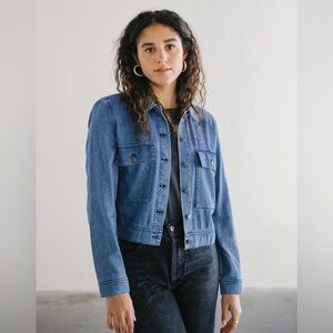 Rails Steffi Denim Cropped Shirt Jacket In Sorrento Wash  |   Size:  Small